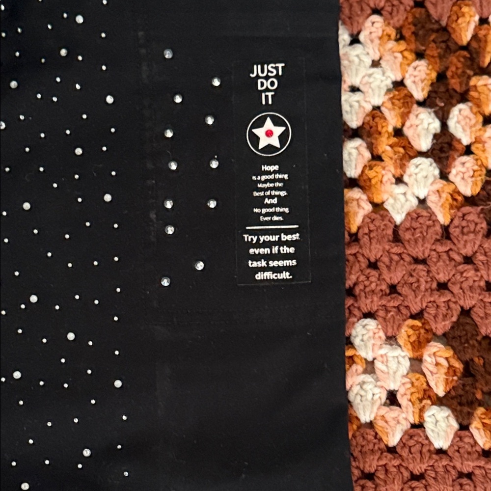 Black Graphic Patchwork Pants - image 5